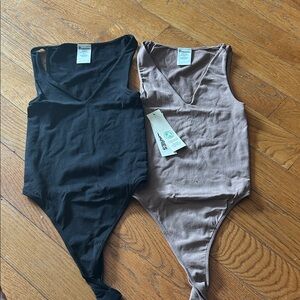 No Boundaries Black and Brown Bodysuit Duo